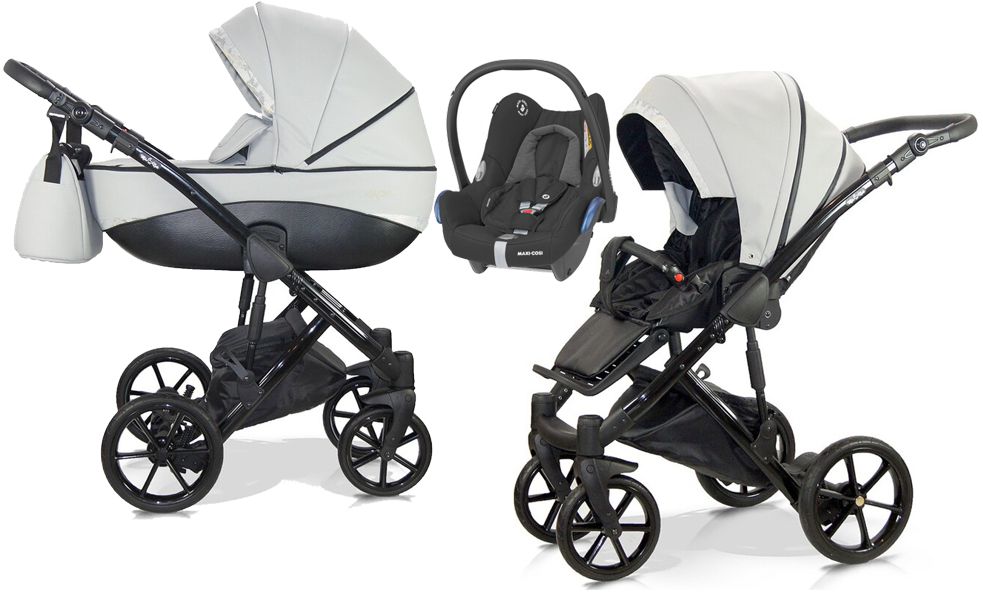 Milu Kids Bacio 3in1 (pushchair + carrycot + Maxi Cosi Cabrio car seat) 2023 FREE DELIVERY