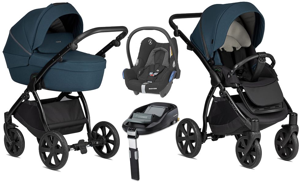 Noordi Luno All Trails 4in1 (pushchair + carrycot + Maxi Cosi Cabrio car seat + Familyfix base) 2023 FREE DELIVERY