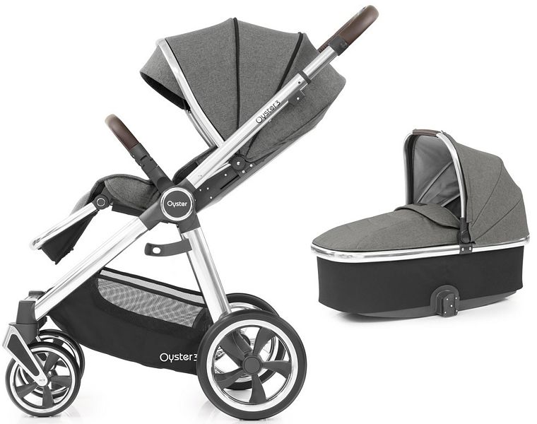 SPECIAL! BabyStyle Oyster 3 2in1 (frame + pushchair seat + carrycot) Mercury VALID TILL STOCK LAST