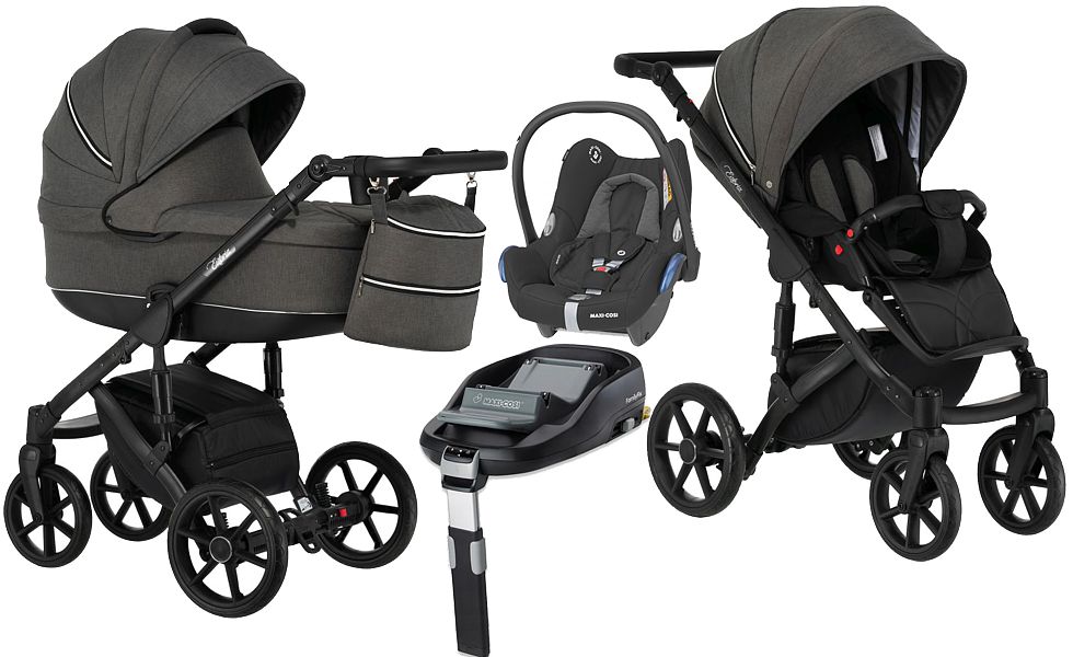 Paradise Baby Euforia S 4in1 (pushchair + carrycot + Maxi Cosi Cabrio car seat + base Familyfix) 2024 FREE DELIVERY