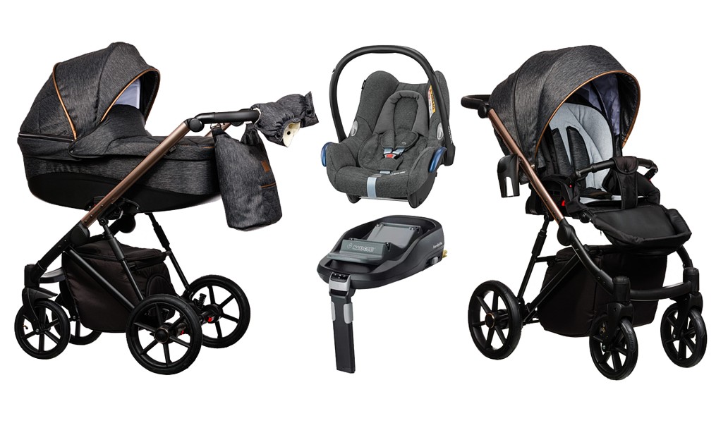 Paradise Baby FX 4in1 (pushchair + carrycot + Maxi Cosi Cabrio car seat + base Familyfix) 2023/2024 FREE DELIVERY