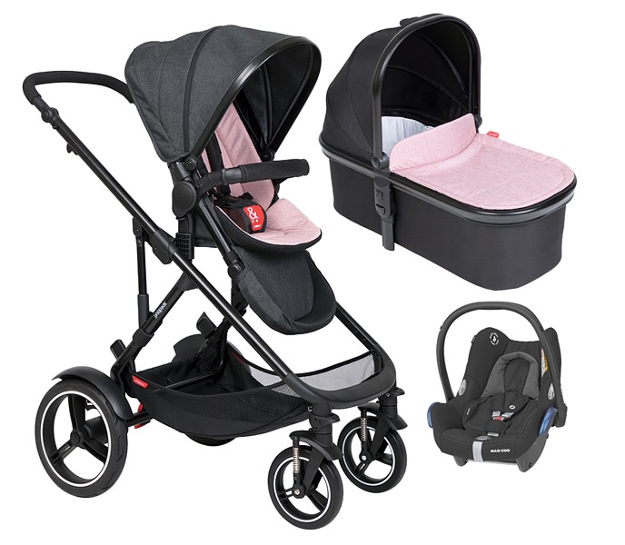 Phil&Teds Voyager (pushchair + carrycot + Maxi Cosi Cabrio car seat) 2023 FREE DELIVERY