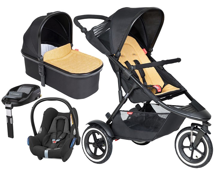 Phil&Teds Sport 4in1 (pushchair + carrycot + Maxi Cosi Cabriofix car seat + Familyfix base) 2023 FREE DELIVERY
