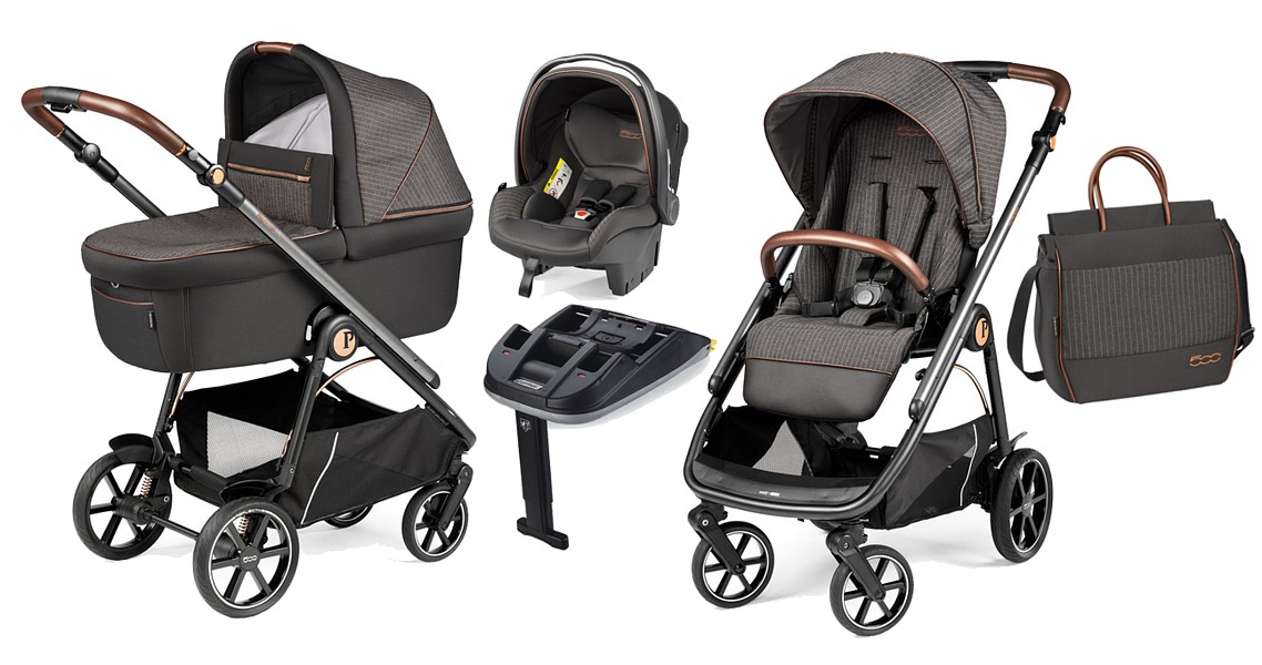 SPECIAL Peg-Perego Veloce 3in1 (pushchair+carrycot Grande+Primo Viaggio SL car seat+base+bag) Fiat 500 FREE SHIPPING