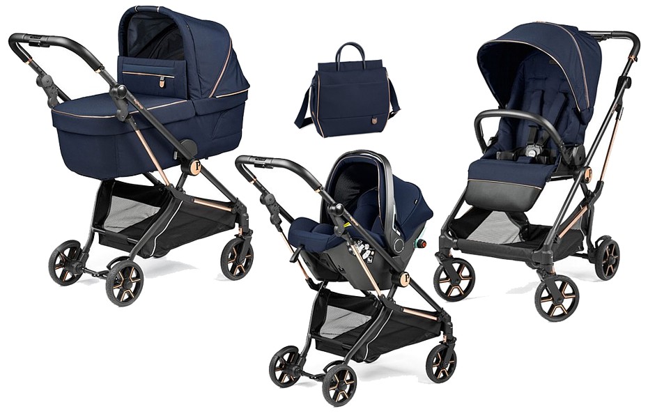 SPECIAL Peg-Perego Vivace 3in1 (pushchair + carrycot Gran Pagoda + Primo Viaggio SLK car seat +adapters+bag) blue FREE SHIPPING