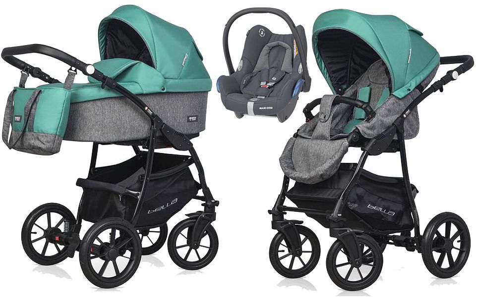Riko Basic Bella 3in1 (pushchair + carrycot + Maxi Cosi Cabrio car seat) 2024