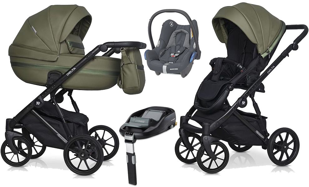 Riko Basic Delta Ecco 4in1 (pushchair + carrycot + Maxi-Cosi Cabrio car seat + base) 2024 FREE DELIVERY