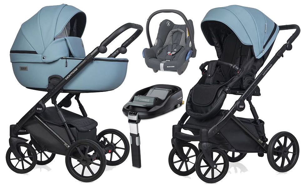 Riko Basic Montana Ecco 4in1 (pushchair + carrycot + Maxi-Cosi Cabrio car seat + base) 2024 FREE DELIVERY