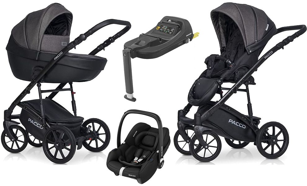 Riko Basic Pacco 4in1 (pushchair + carrycot + Maxi Cosi Cabrio I-Size car seat + base) 2024 FREE DELIVERY