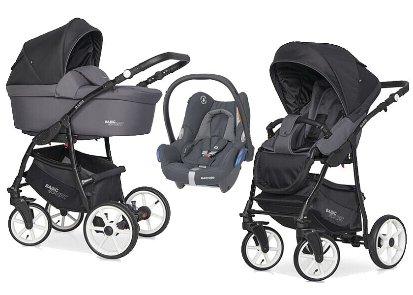 WYPRZEDAŻ! Riko Basic Sport 3w1 (spacerówka + gondola+ fotelik Maxi Cosi Cabriofix) KURIER GRATIS 24H