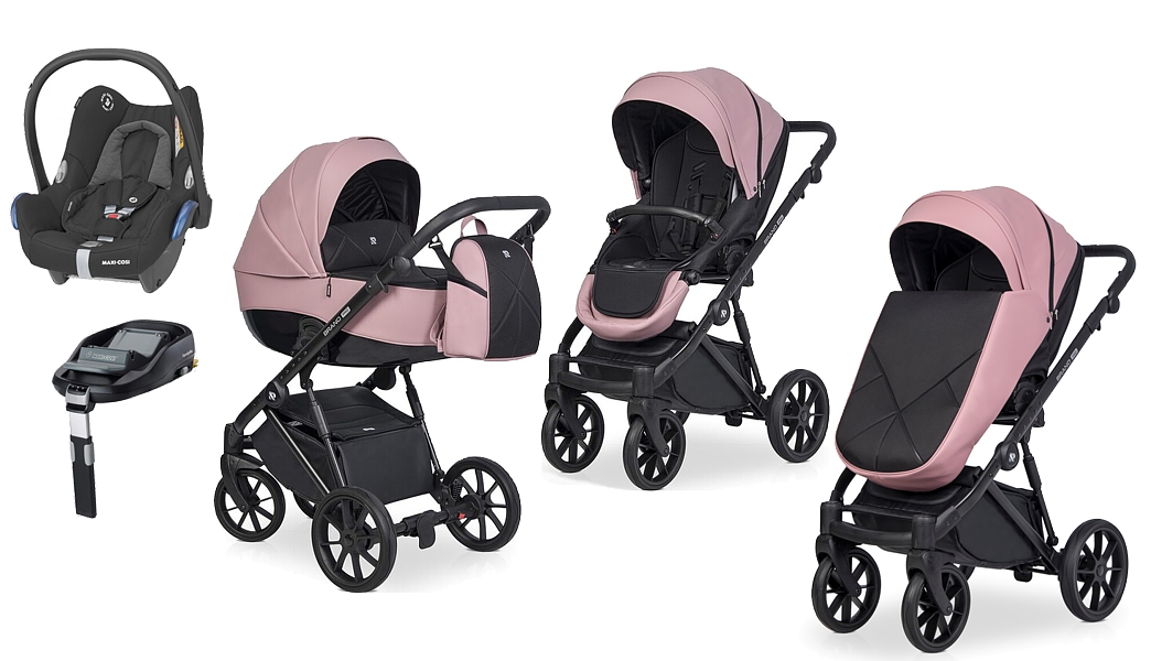 Riko Brano Pro 4in1 (pushchair + carrycot + Maxi Cosi Cabrio car seat + Familyfix base) 2023/2024 FREE DELIVERY