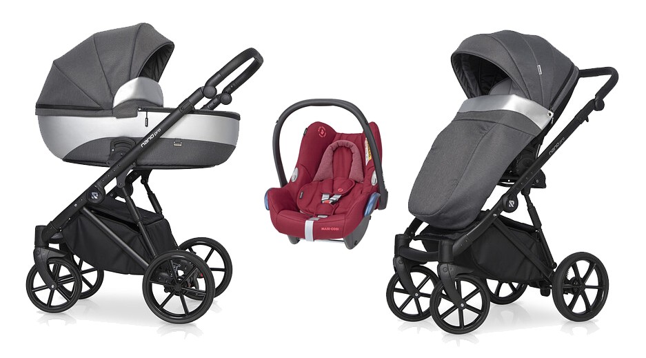 Riko Nano Pro 3in1 (pushchair + carrycot + Maxi Cosi Cabriofix car seat) 2023/2024 FREE DELIVERY