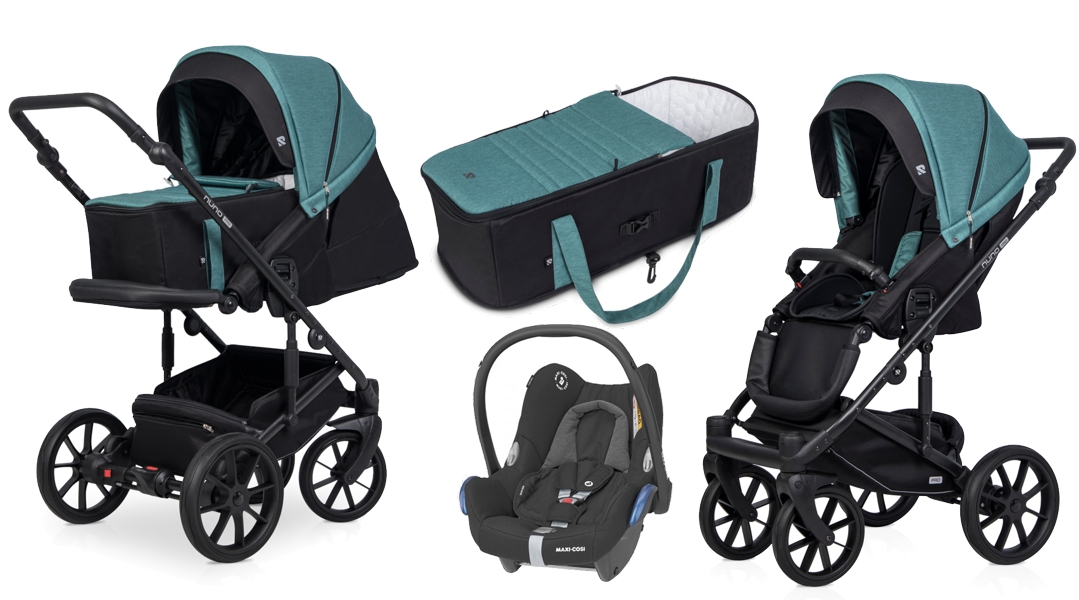 Riko Nuno Pro 3in1 (pushchair + soft carrycot + Maxi Cosi Cabrio car seat) 2022/2023 FREE DELIVERY