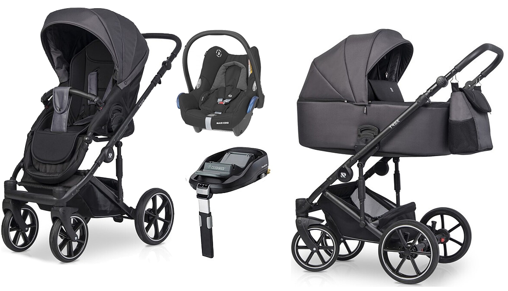 Riko Trex 4in1 (pushchair + carrycot + Maxi Cosi Cabrio Car seat + Familyfix Base) 2022/2023 FREE DELIVERY