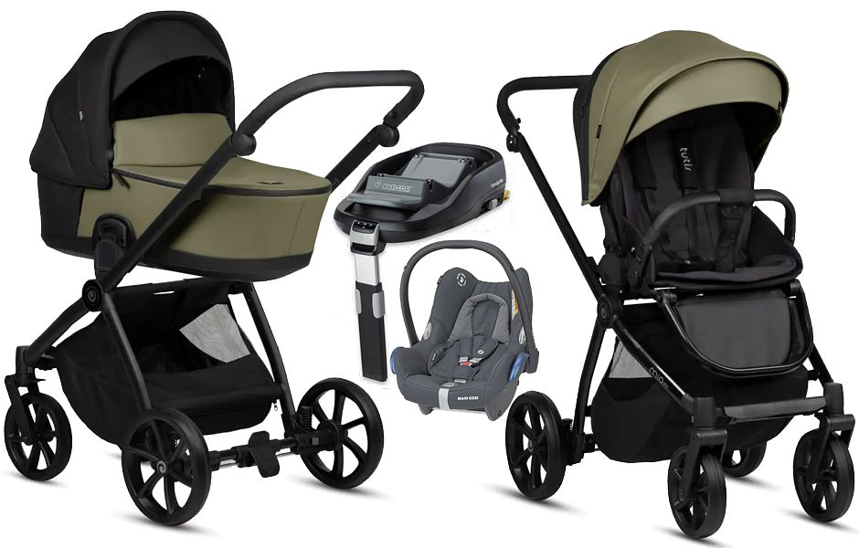 Tutis Mio 3+ 4in1 (pushchair + carrycot + Maxi Cosi Cabrio car seat + familyfix base) 2024 FREE DELIVERY