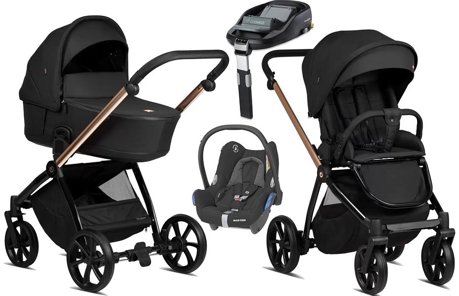SPECIAL Tutis Mio Plus Thermo 4in1 (pushchair + carrycot + Cabrio + Familyfix ) Black Collection 2023/2024 FREE DELIVERY