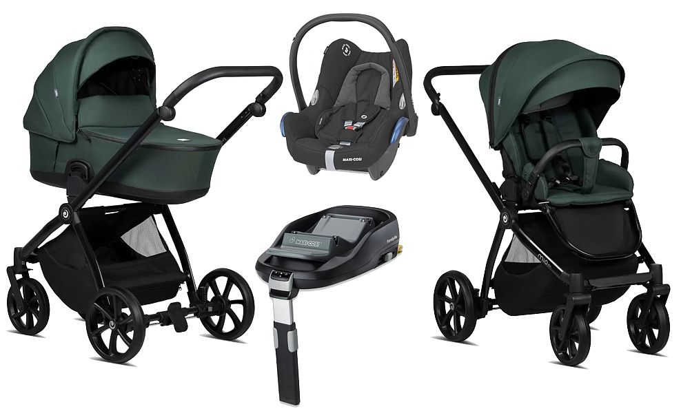 SPECIAL Tutis Mio Plus Thermo 4in1 (pushchair + carrycot + Cabrio car seat + Familyfix base) 2023 FREE DELIVERY