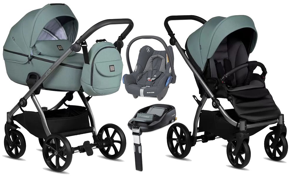 Tutis Uno 5+ Essential 4in1 (pushchair + carrycot + Maxi Cosi Cabrio car seat + Familyfix base) 2024 FREE DELIVERY