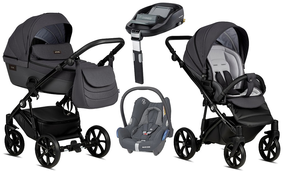Tutis Viva 4 Essential 4in1 (pushchair + carrycot + Cabrio car seat + familyfix base) 2023/2024 FREE DELIVERY