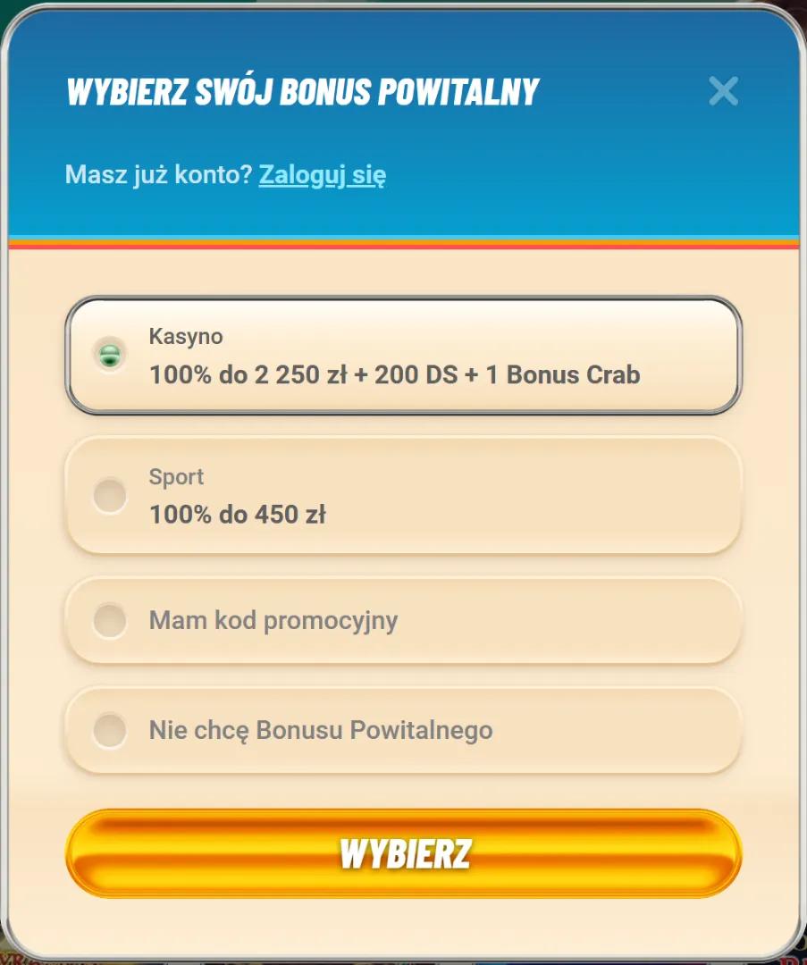 Logowanie do panelu gracza w internetowym casino